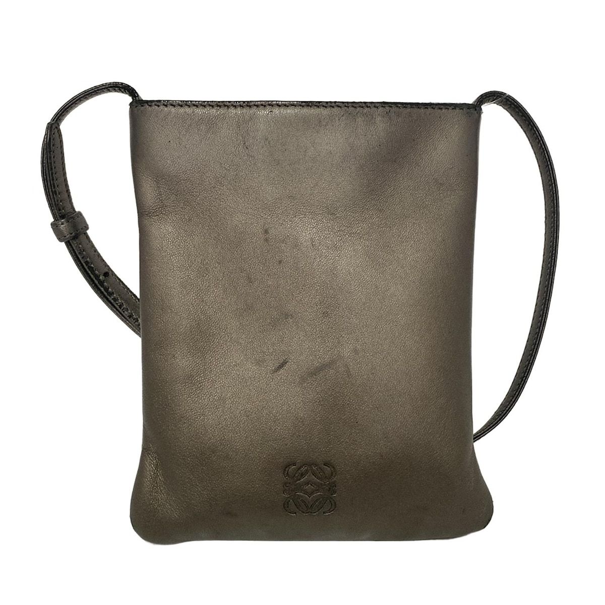 ヴィンテージ　超美品　LOEWE ショルダーバッグ ダークグレー LOEWE(ロエベ) ショルダーバッグ - ダークグレー ミニバッグ