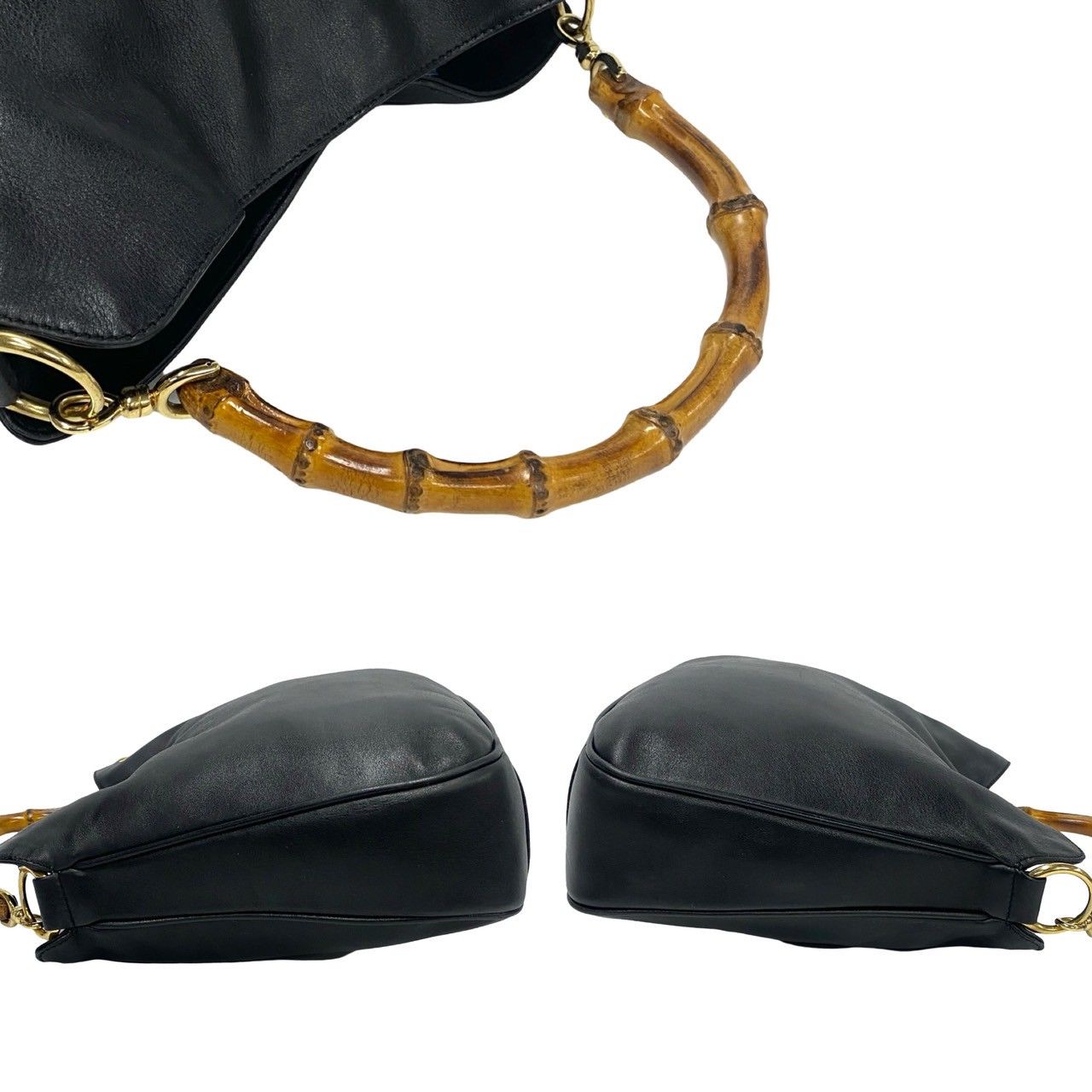 極 美品 GUCCI グッチ オールドグッチ ヴィンテージ バンブー レザー