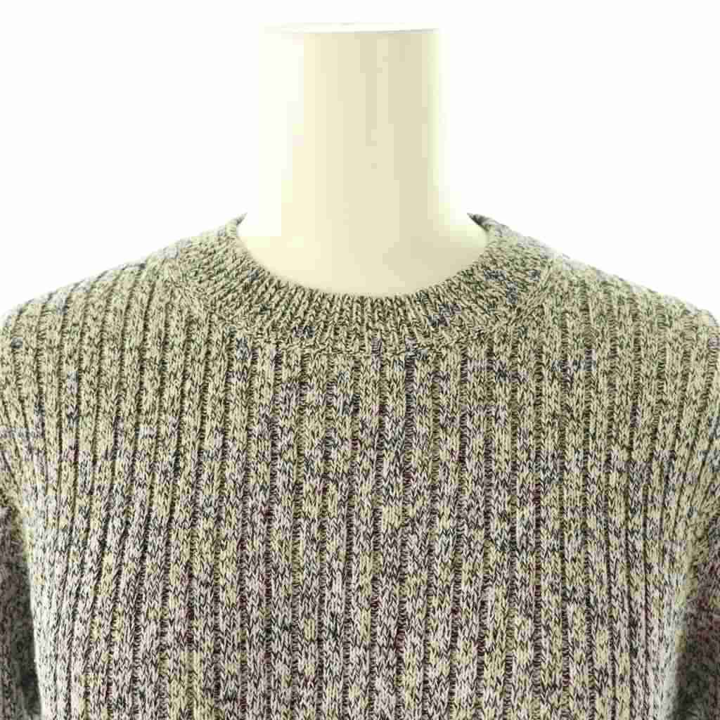 サクラ　2点　半袖　ネイビーMベージュM サクラ SACRA CO/LI MELANGE RIB TOP ニット セーター 半袖 38