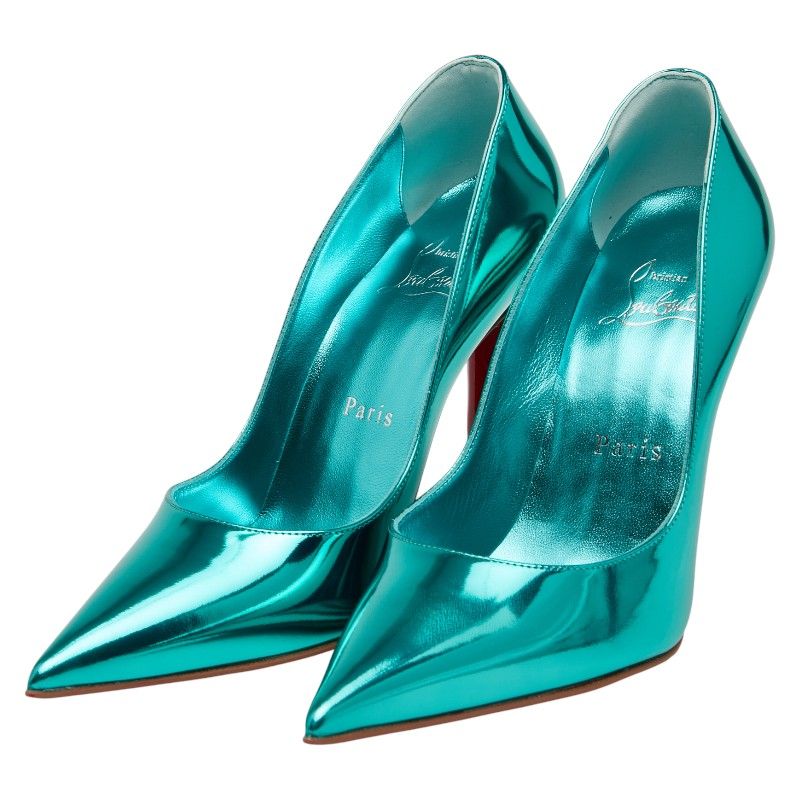 クリスチャンルブタン パンプス ハイヒール 34 1|2 ブルー レザー レディース Christian Louboutin 205-38402