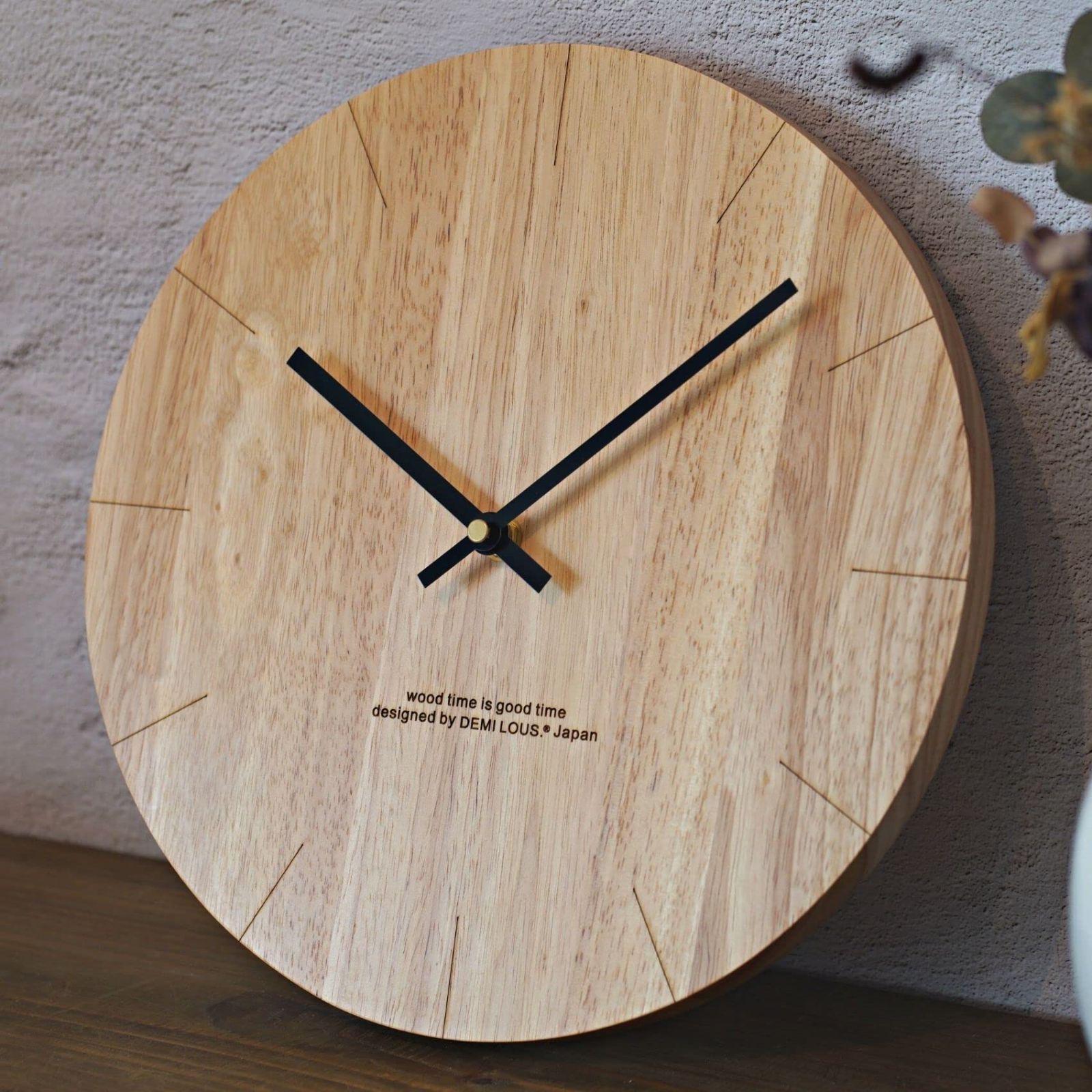 新着商品】ウッド 無垢材 アナログ 連続秒針 静音 ナチュラル 