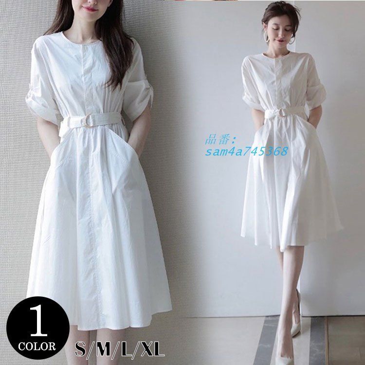 ワンピース レディース シンプル おしゃれ 折袖 かわいい カジュアル おでかけ ふんわり am4a745368