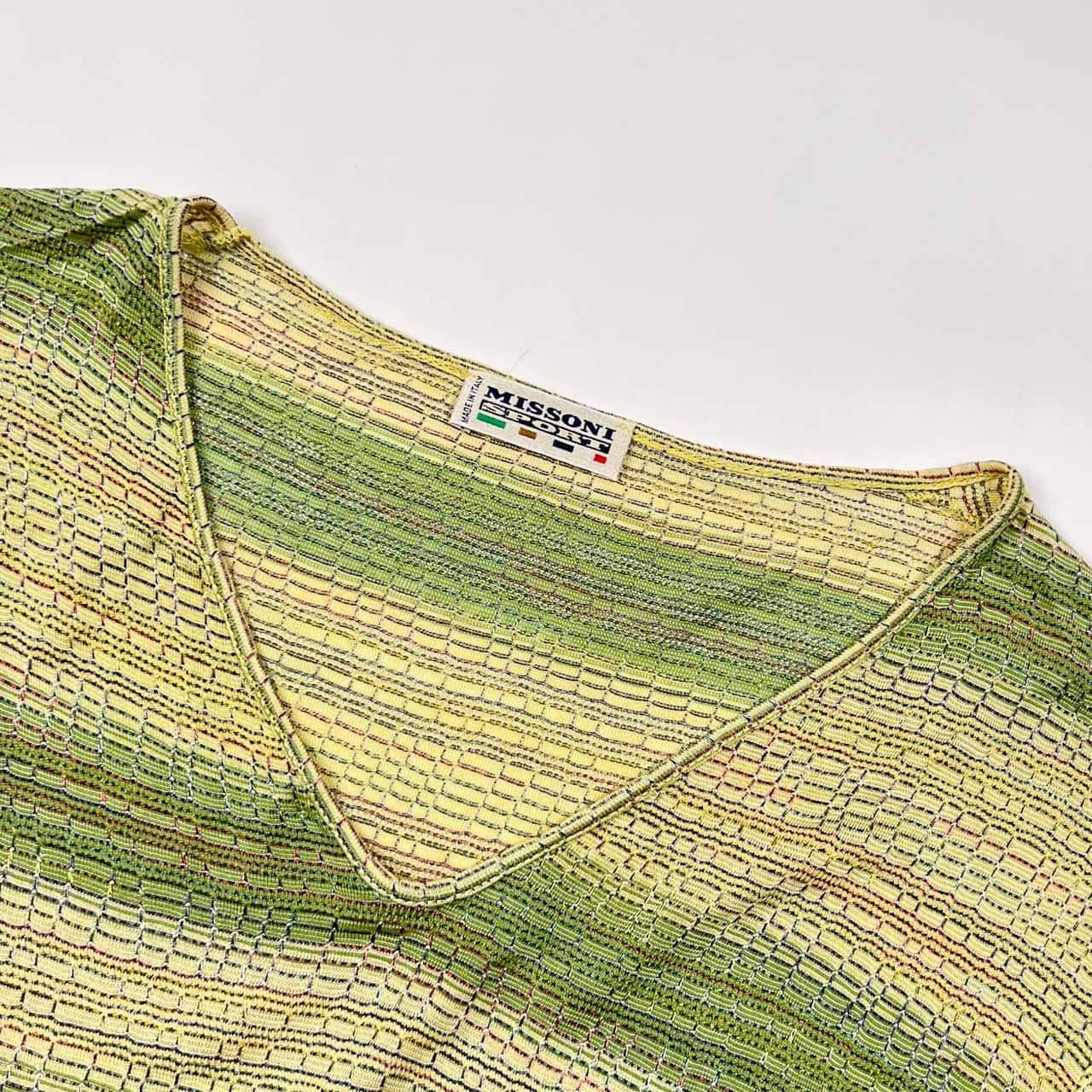 イタリア製 MISSONI SPORT ミッソーニスポーツ ボーダー Vネック 半袖 