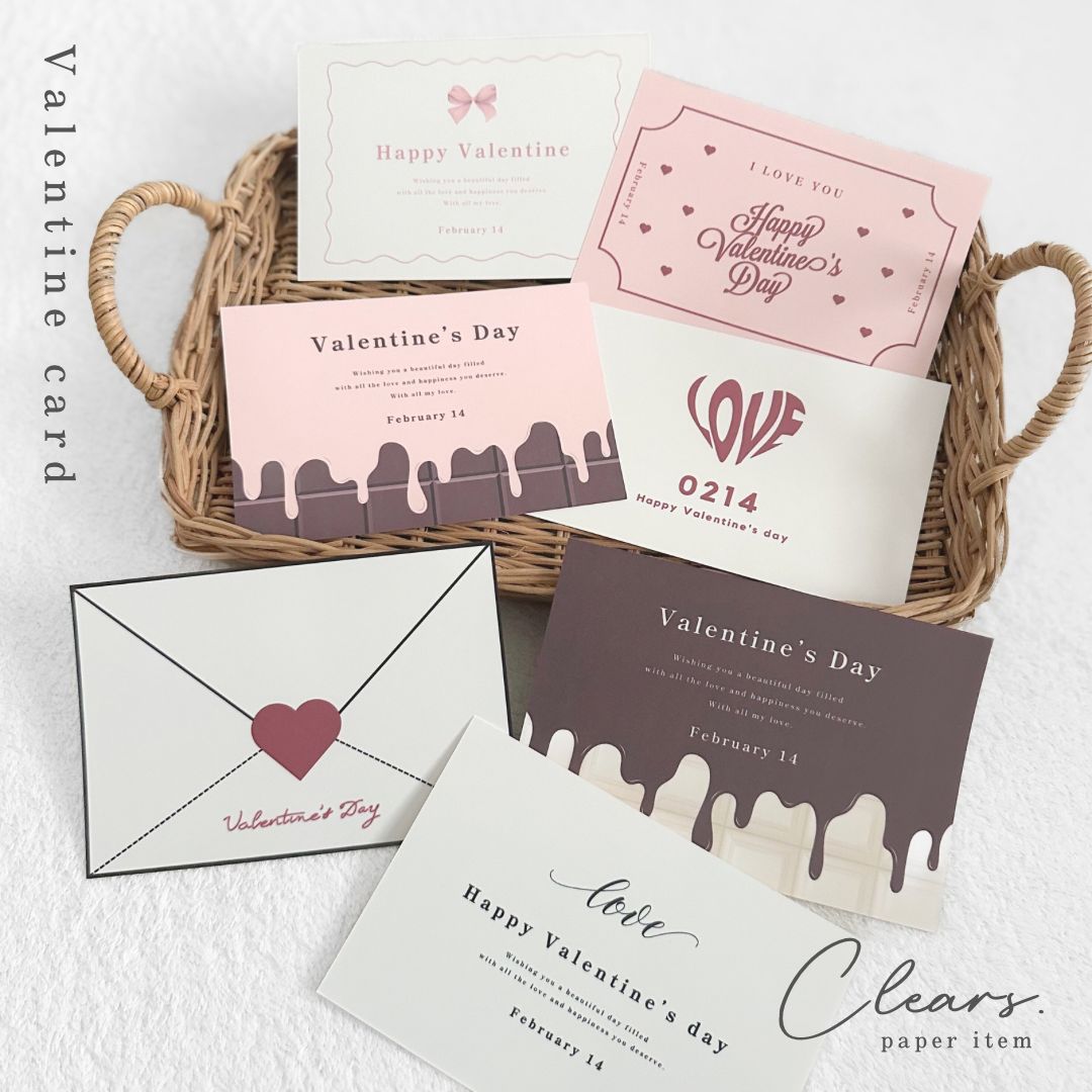 Valentine】3枚セット バレンタインカード ポストカード バレンタイン