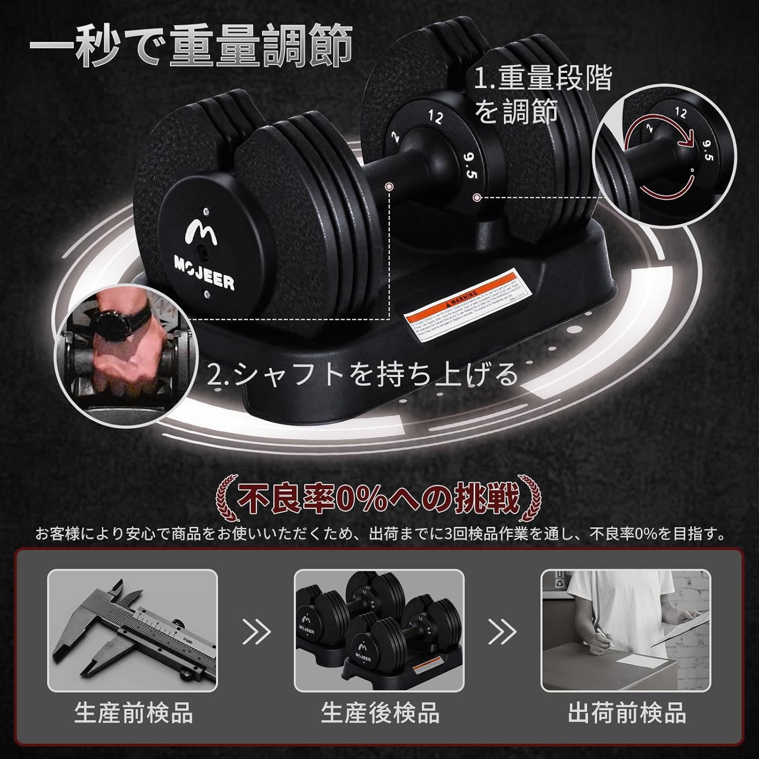 ダンベル41.5kg×2個とベンチ プロバーベル 可変式ダンベル41.5kg×2個+インクラインベンチ