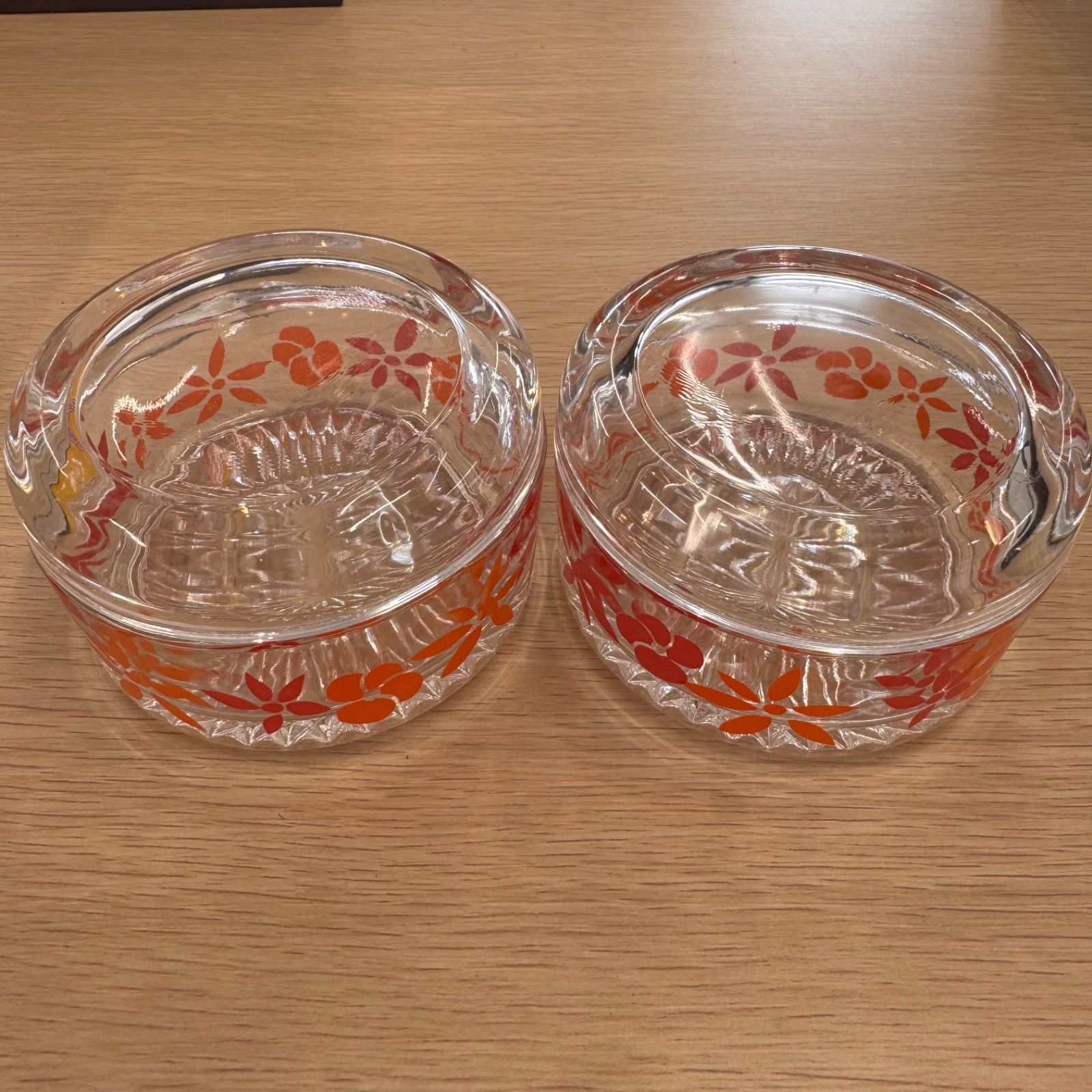 昭和レトロ　ホヤガラス　キャニスター 昭和レトロ HOYAガラス しずく柄 ガラス製キャニスター2個 - メルカリ