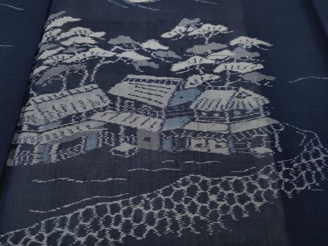 平和屋着物○訪問着 紬地 風景文 正絹 逸品 未使用 CAAS9308th （平和  