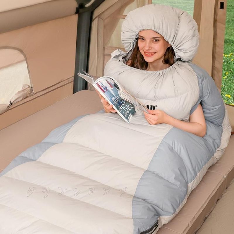 保温寝袋 封筒型 冬用 シュラフ コンパクト おしゃれ -10度耐寒 冬用 封筒型 320T防水 2.5kg 両手出せる 防寒 アウトドア キャンプ用 収納袋付 丸洗い可 防災 登山 車中泊対応 HRDEVELOPMENT_JP