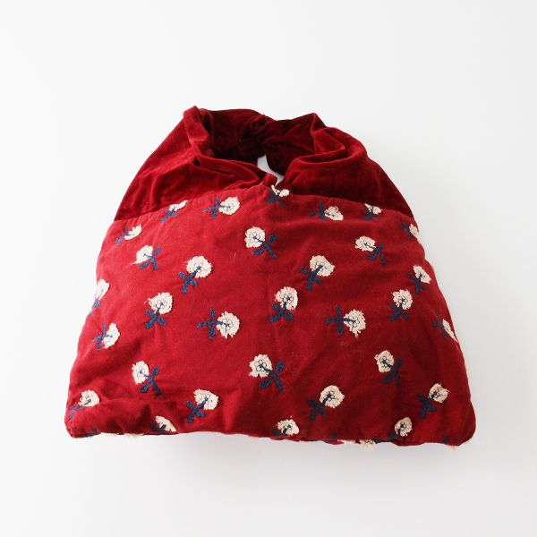 美品　希少　ミナペルホネン クラウンバッグ skip レッド crown bag mina perhonen ミナペルホネン crown bag -skip- 刺繍 クラウンバッグ