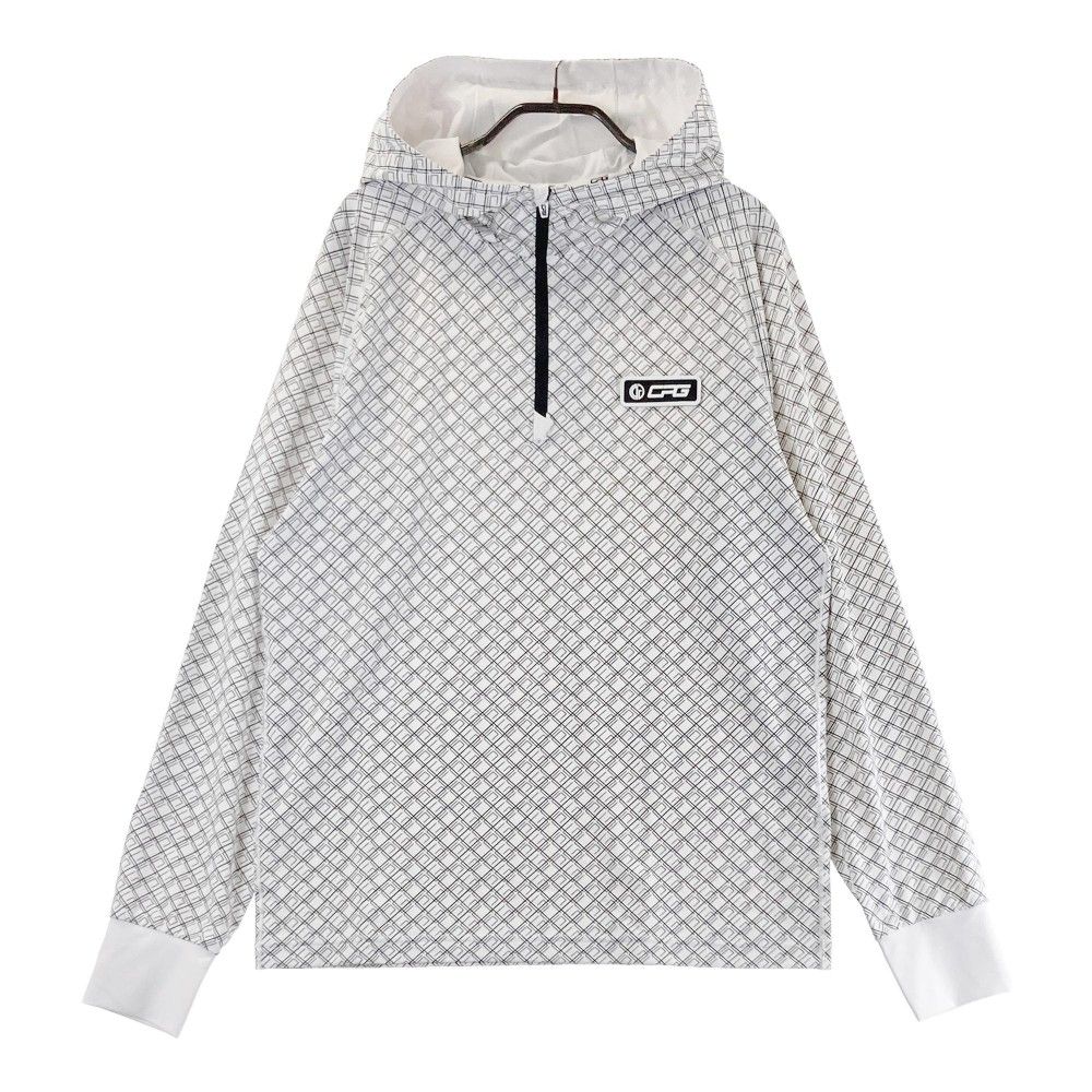 サイズ：2 CPG GOLF シーピージーゴルフ  フード付 長袖Tシャツ 総柄 ホワイト系 [240101437428] ゴルフウェア メンズ ストスト サイズ：2 CPG GOLF シーピージーゴルフ フード付 長袖Tシャツ