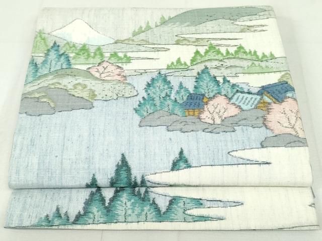 たえぽよ様　AO-4497 洒落袋帯 小千谷紬の寄せ柄 絣柄 正絹 洒落袋帯 小千谷紬の寄せ柄 絣柄 正絹 AO-4497