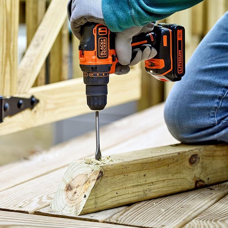 ブラックアンドデッカー BLACK DECKER コードレス ドリルドライバー DIY 電動工具 穴あけ 締付工具 高いトルク 18V 1.5Ah BDCDD186K 0