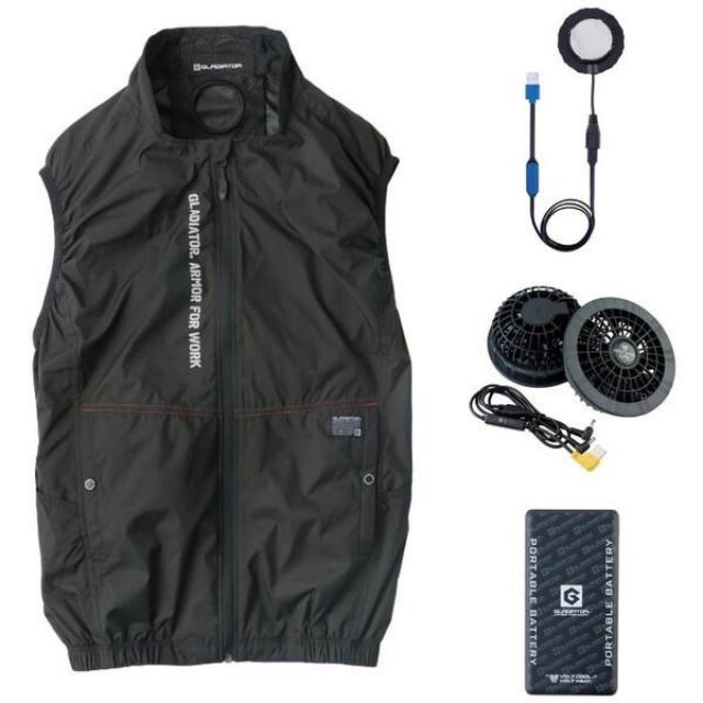 コーコス G244429 ブラック XXL ボルトクール LITE ファン付きウェア ペルチェ ベスト セット 熱中症対策