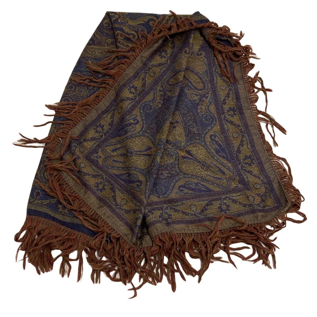 【美品】ETRO エトロ ウール ストール 膝掛け フリンジ ETRO エトロ ストール 新品タグ付き 美品】ETRO エトロ ウール