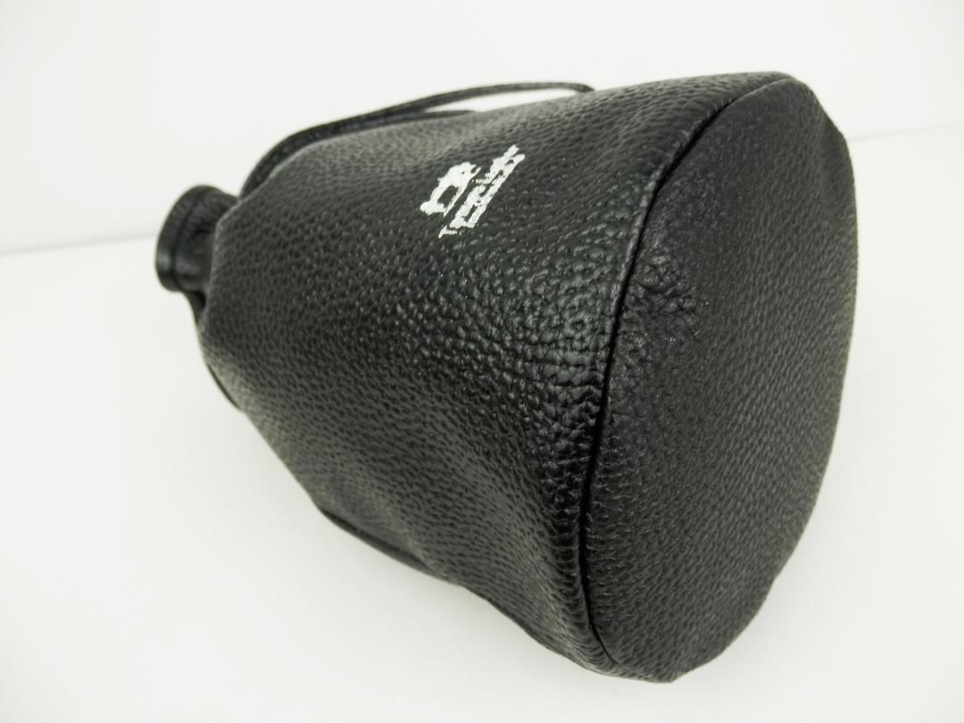 本革巾着バック ブラック 大人レザーHashimoto 匠の技 日本製 レザー