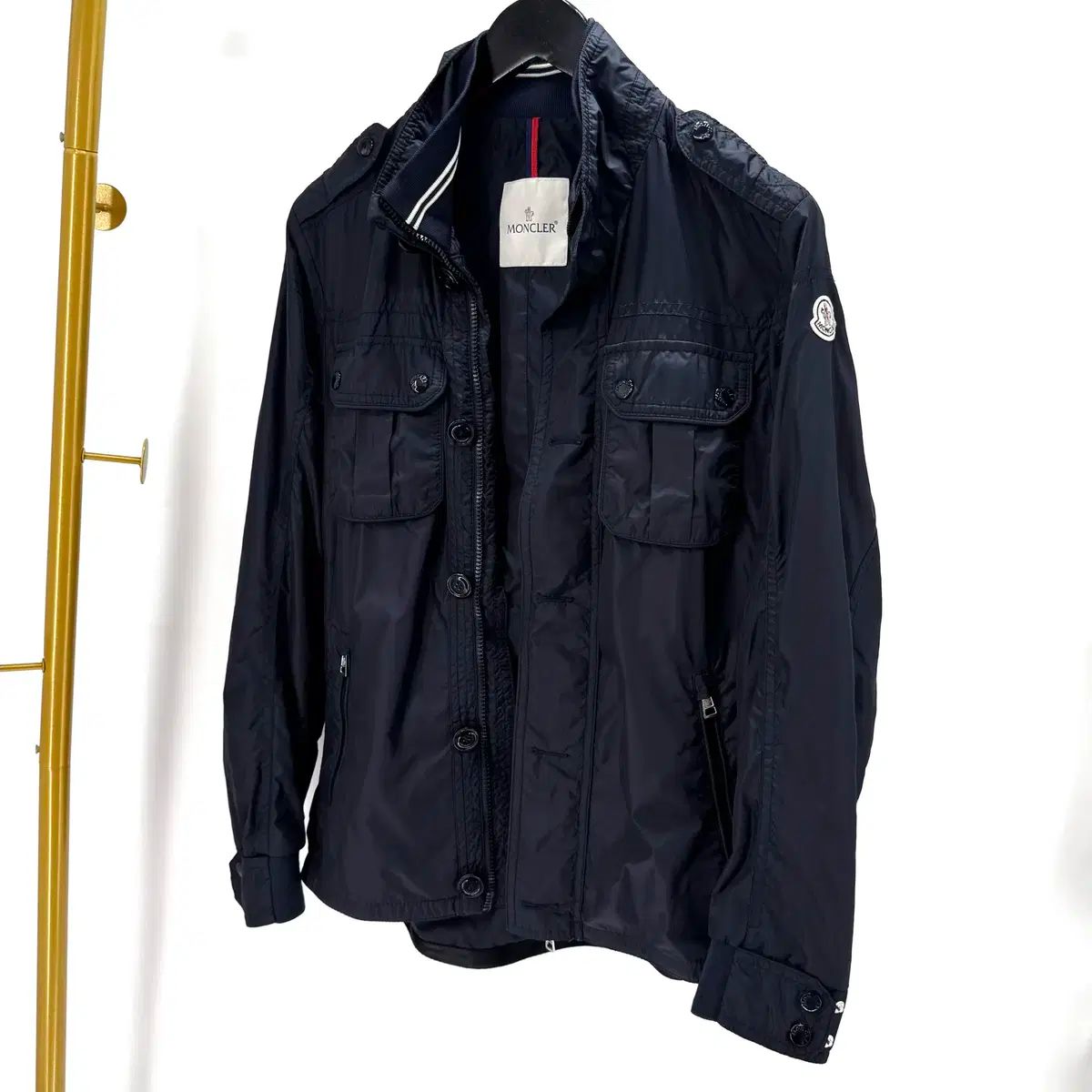 1 サイズ MONCLER モンクレール 肩章 ウインドブレーカー ジャケット ネイビー