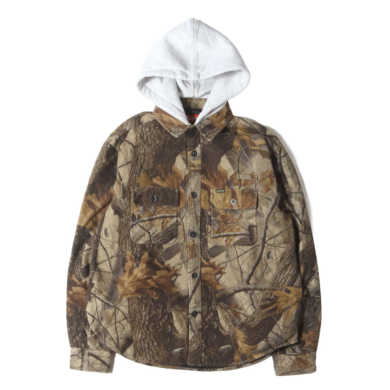 Supreme シュプリーム シャツ リアルツリー サイズ S 25SS フード付き 裏地キルティング ツリーカモ フランネルシャツ Quilted Lined Hooded Flannel Shirt トップス メンズ