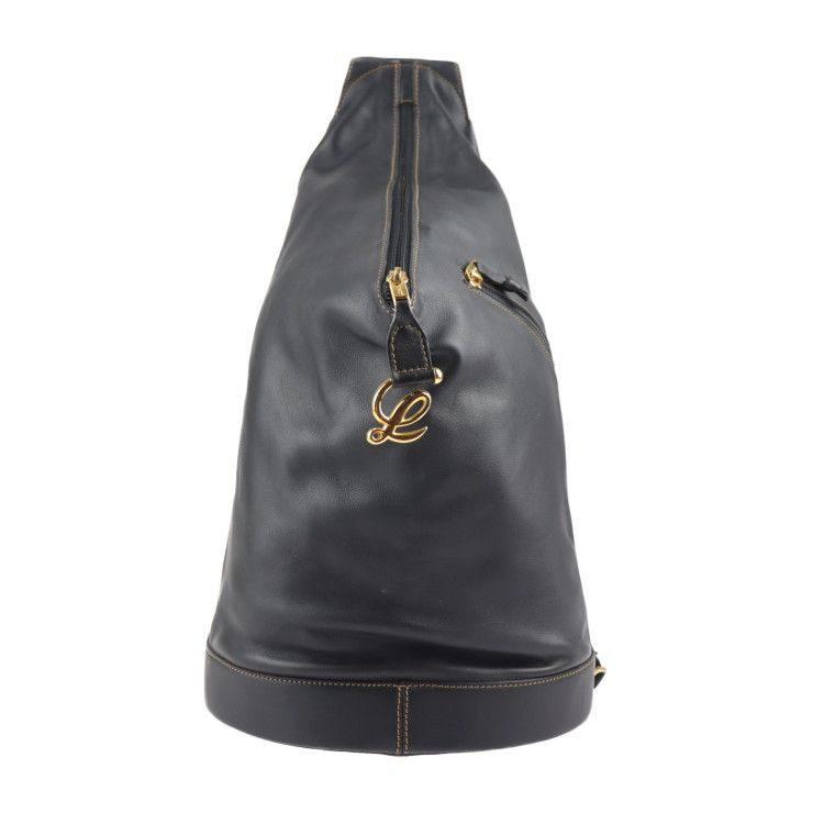 LOEWE ロエベ アントン ボディバッグ - レザー ブラック ゴールド金具 