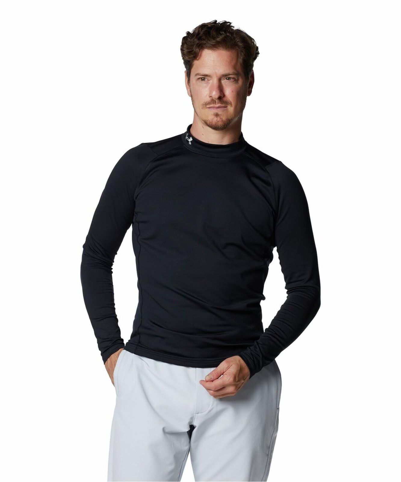 アンダーアーマー UA CG Fitted LS Mock ブラック モッズグレー 2XL