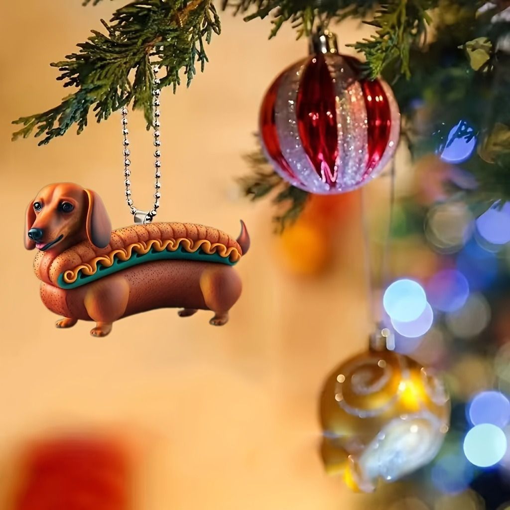 キーホルダー いぬ ダックスフンド かわいい 2D アクリル 8cm ホット