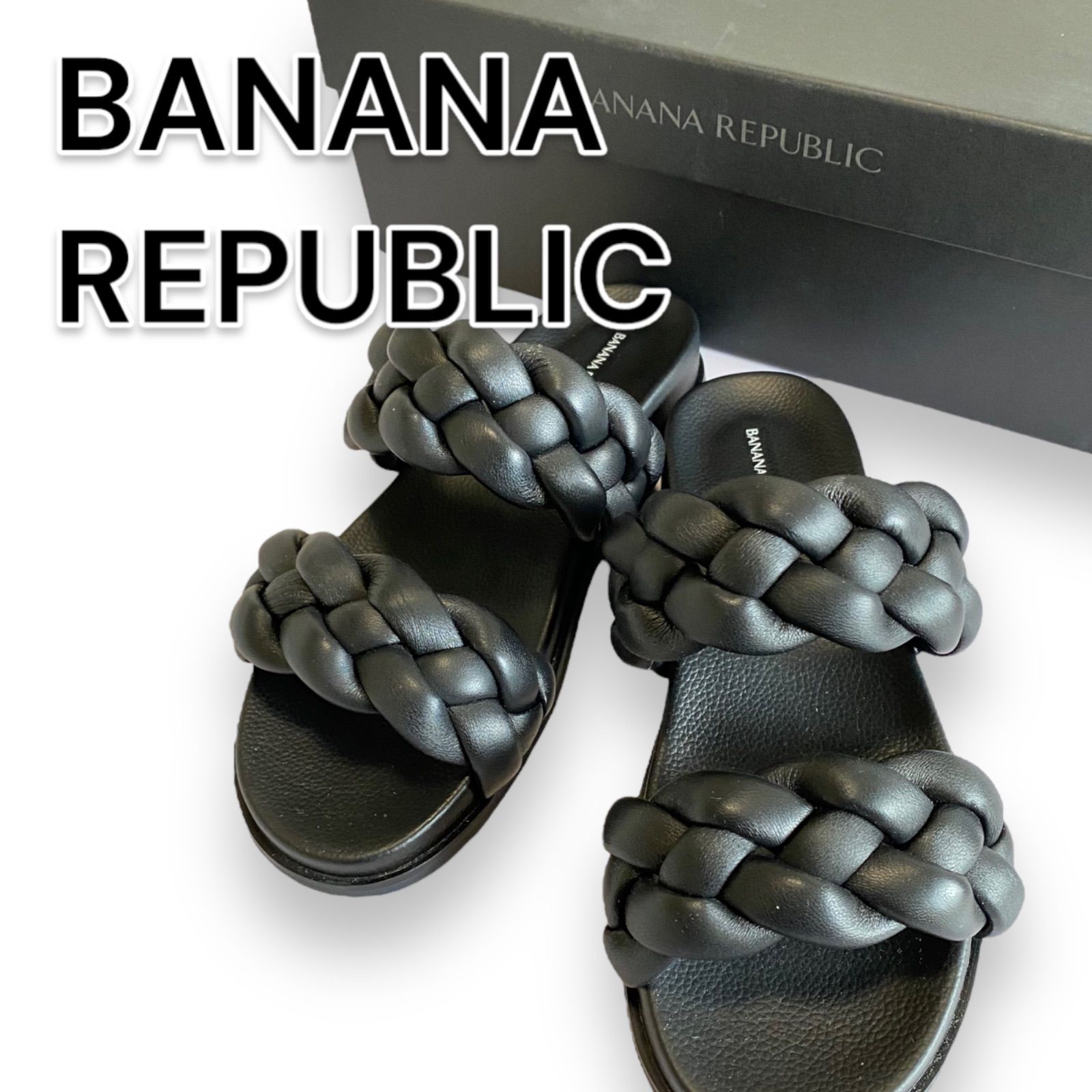 美品】BANANA REPUBLIC バナナリパブリック レザー フラットサンダル