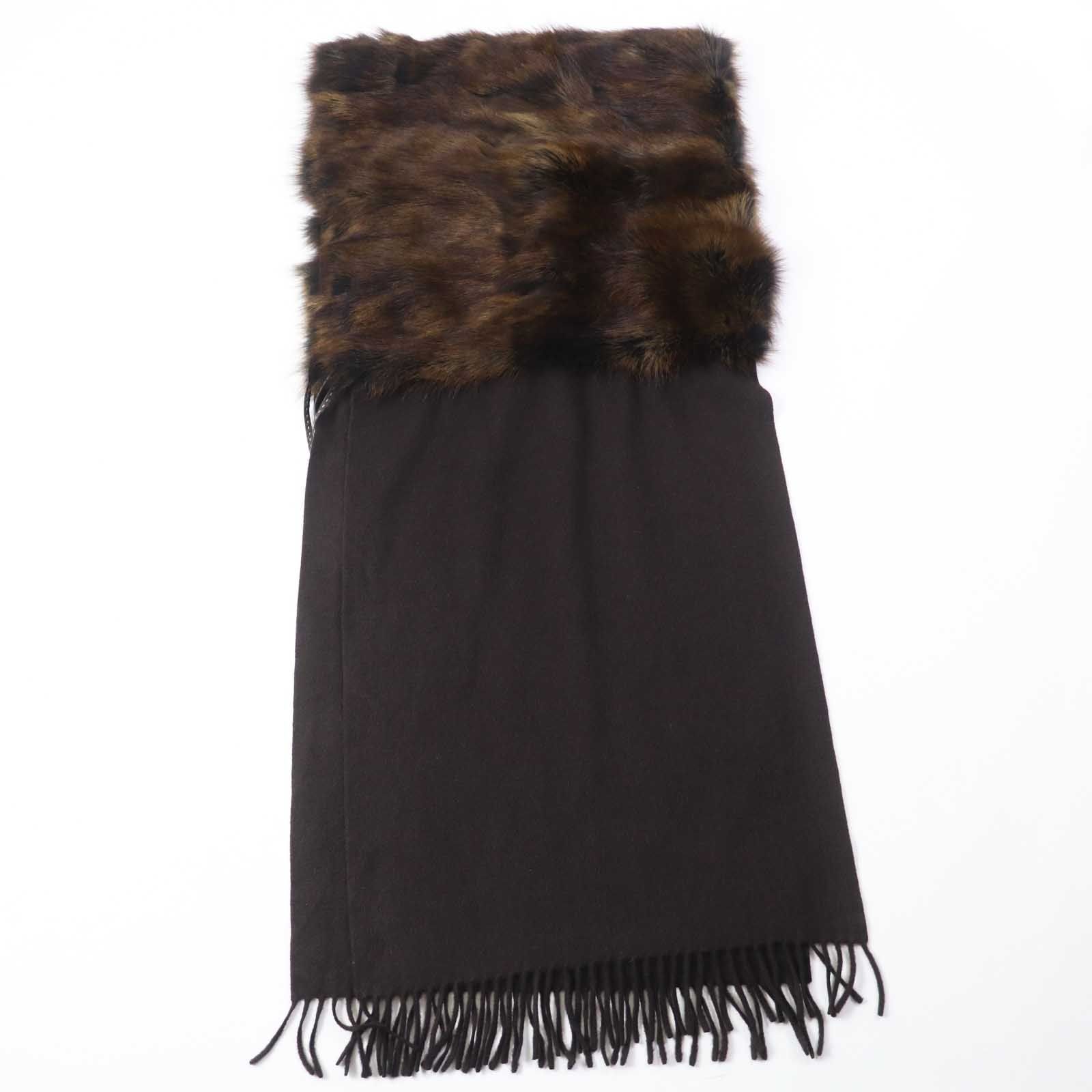 FENDIフェンディカシミア100%ファーキャンディストールショール