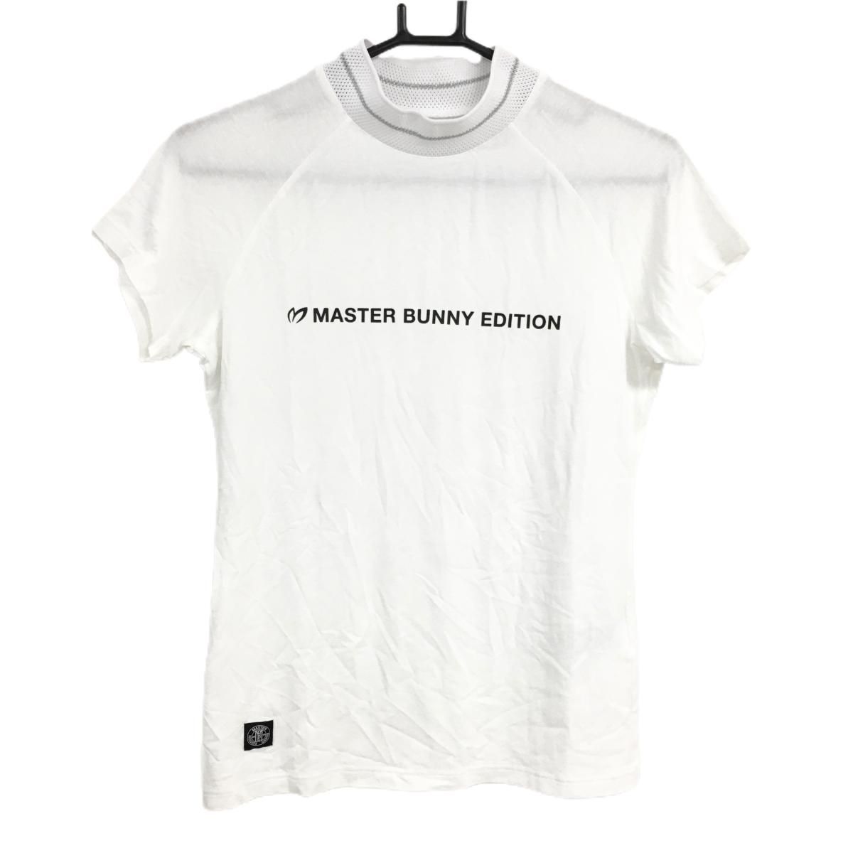 マスターバニー 半袖ハイネックシャツ 白 ロゴ黒 レディース 0 S ゴルフウェア 2025年モデル MASTER BUNNY EDITION