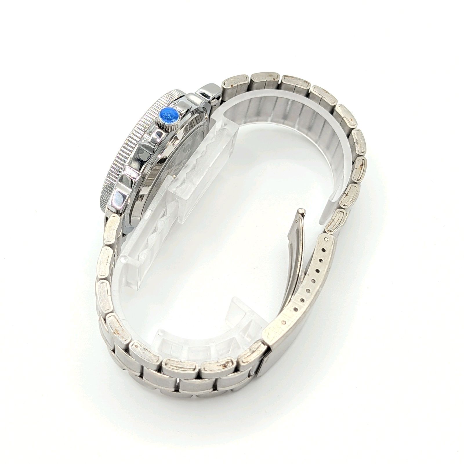 NH70 MOD カスタム 自動巻 腕時計 スケルトン シルバー 赤 銀 黒