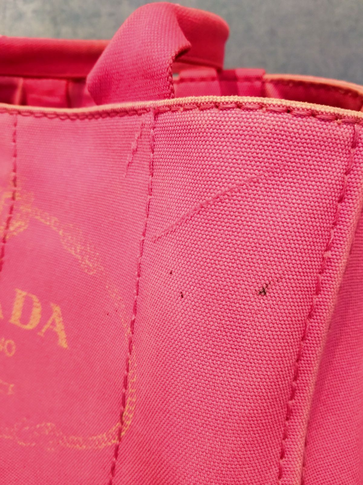 ☆NA04444 PRADA プラダ カナパ ハンド トートバッグ コットン