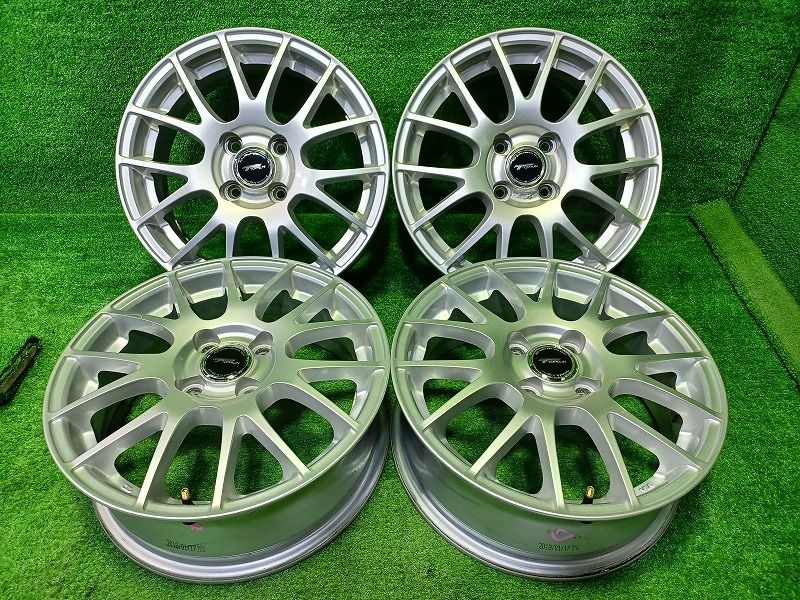 ブリヂストン トップラン ﾔﾘｽ ホイール アルミ シルバー 15インチ 5.5J 4穴 4本 100 42