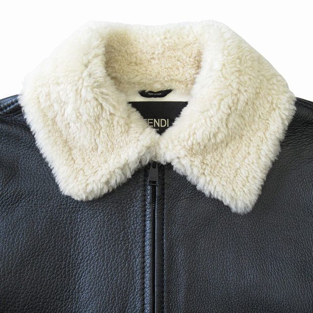 美品 フェンディ FENDI ムートン ジャケット ブルゾン コート