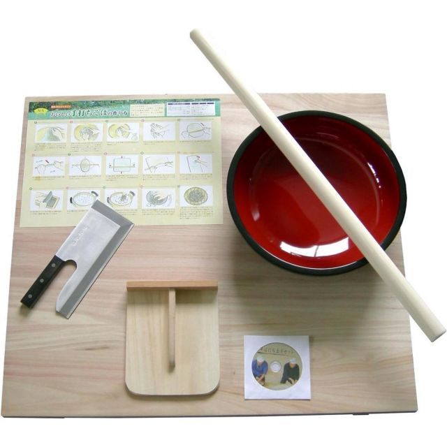 ナガノ産業 そば打ち 五点セット M DVD付 22392 4～5人食分 のし板 めん棒 麺切包丁 蕎麦 そばうち 年末 年越し お蕎麦 セット