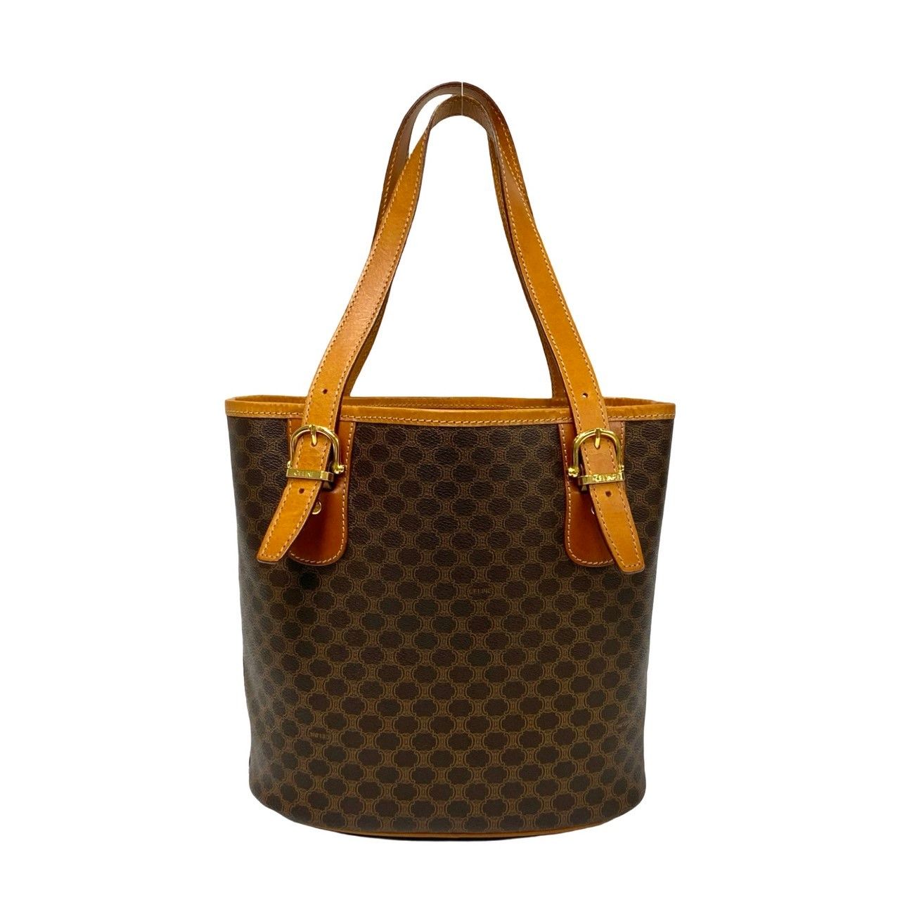 極 美品 CELINE セリーヌ ヴィンテージ マカダム ブラゾン ロゴ 総柄 