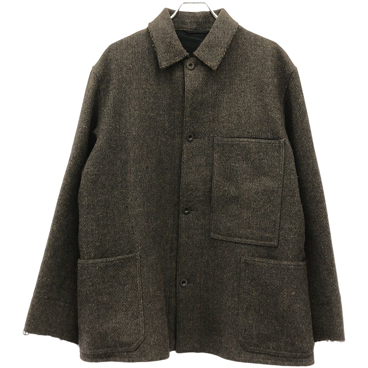 ULTERIOR アルテリア 22AW SHETLAND WOOL SILK TWEED COVER ALL シェトランドウール シルク ツイードカバーオールジャケット ULBS20-FC096 ブラウン系 4