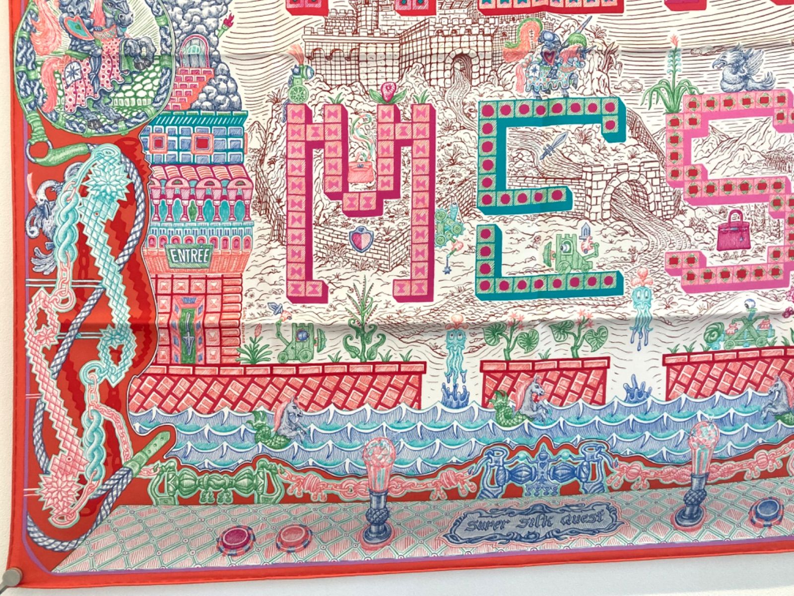 ゲームモチーフ♪【HERMES】カレ90 スーパー シルク クエスト ゲームモチーフ♪【HERMES】カレ90 スーパー シルク クエスト
