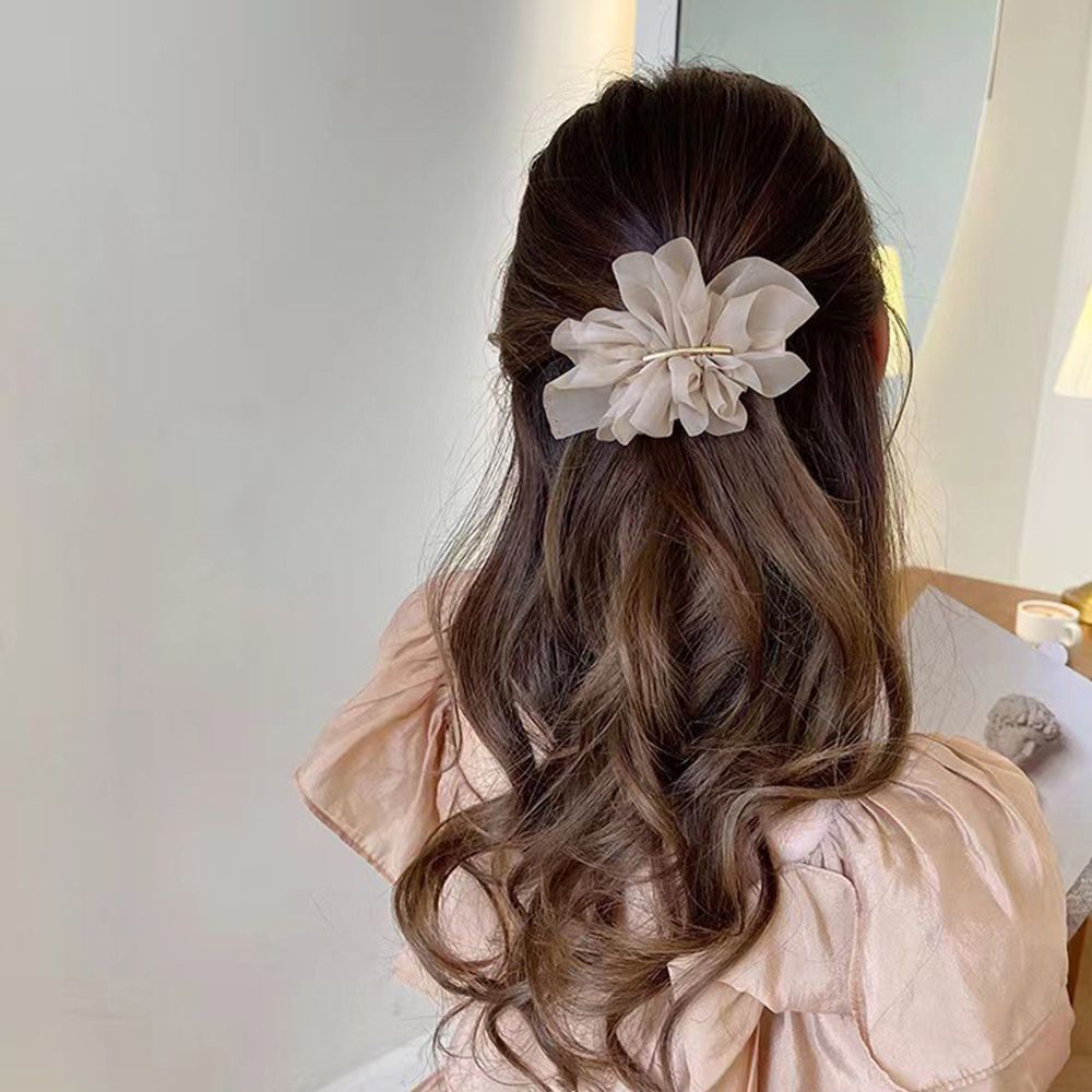シフォンバレッタ レディースヘアアレンジ おしゃれ ヘア