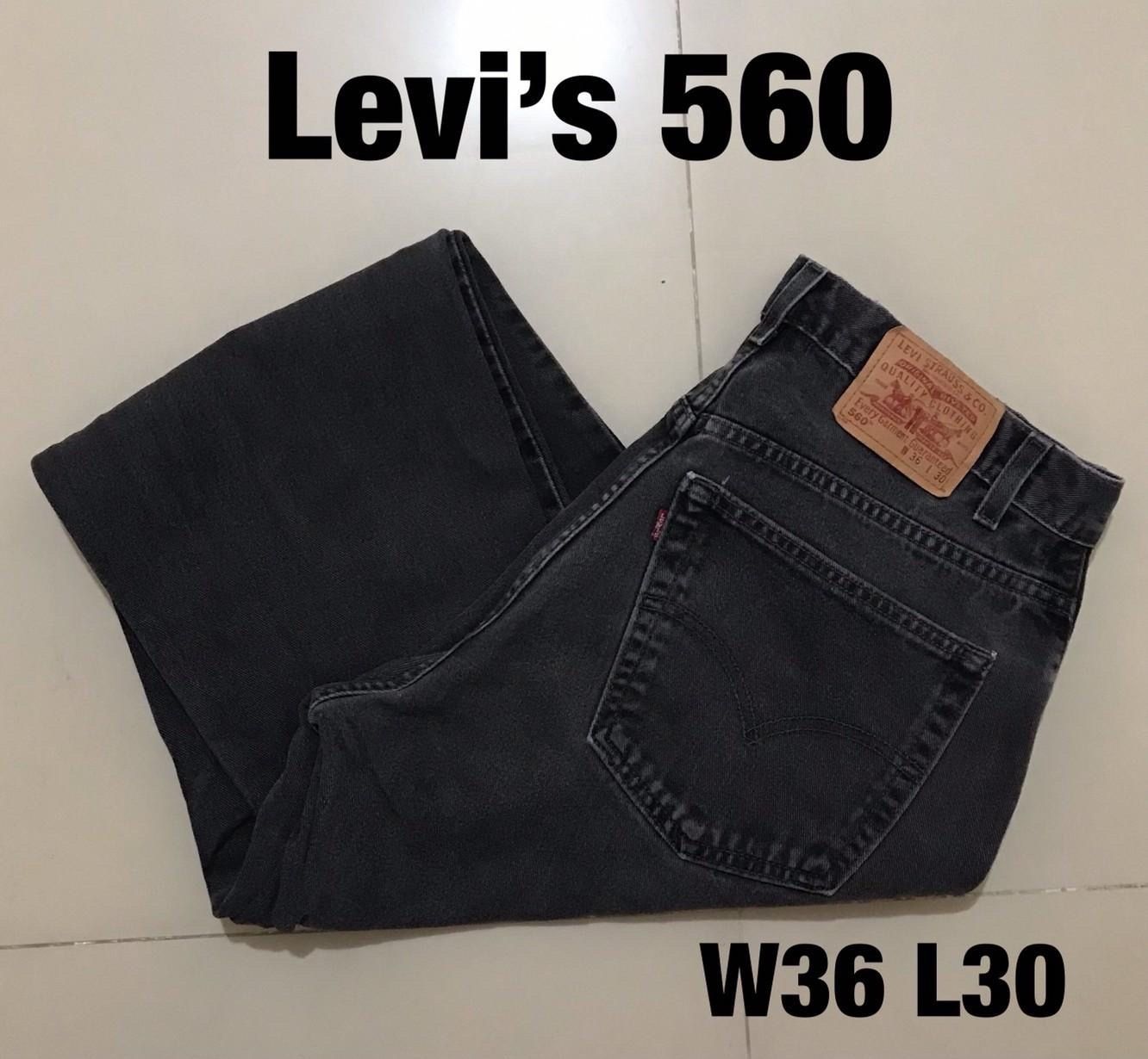 T301【Levi's 560 BLACK】W36 L30 ワイド バギー 極太 内タグ無 生産国