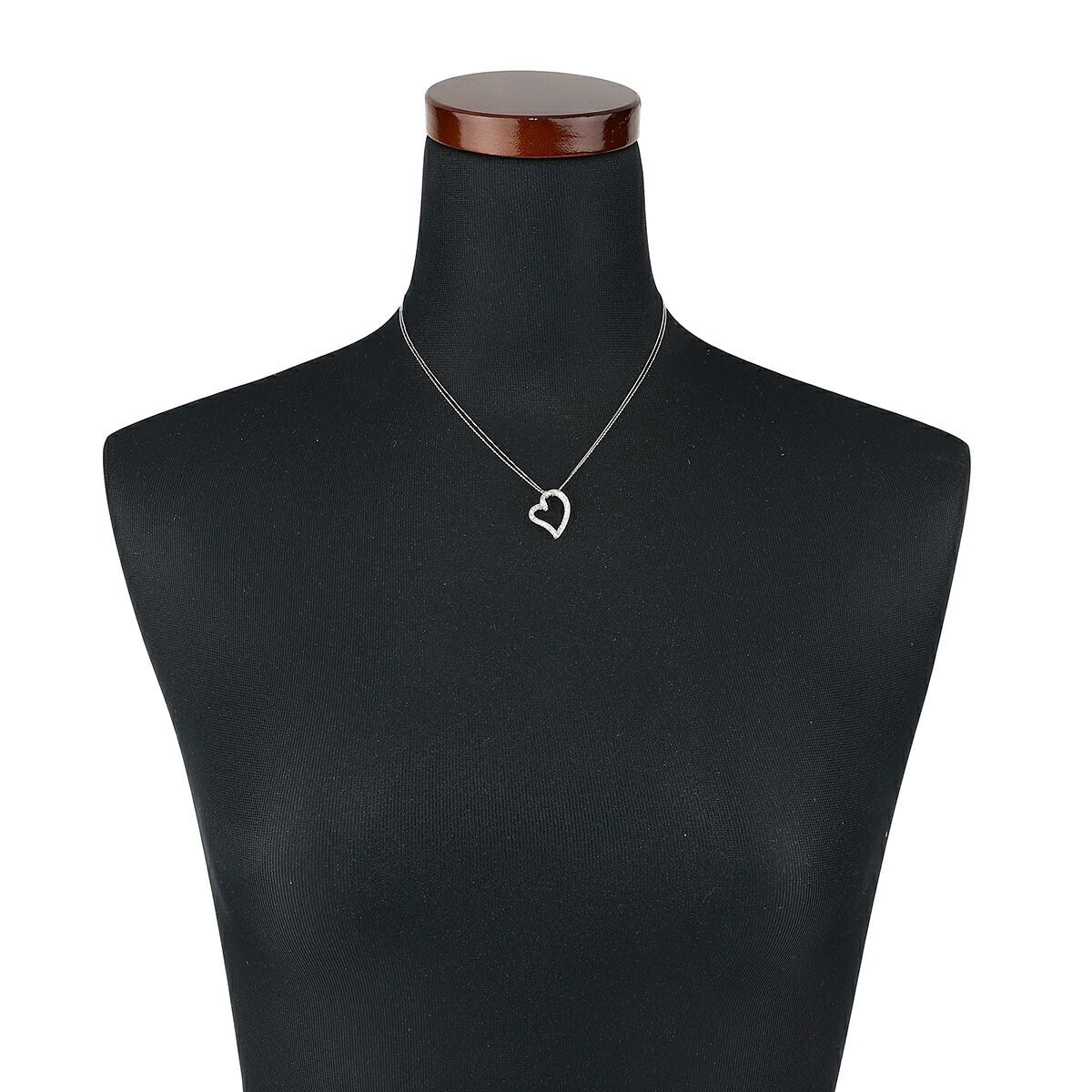 オープンハート ペンダントネックレス ダイヤモンド 0.30ct K18 中古  