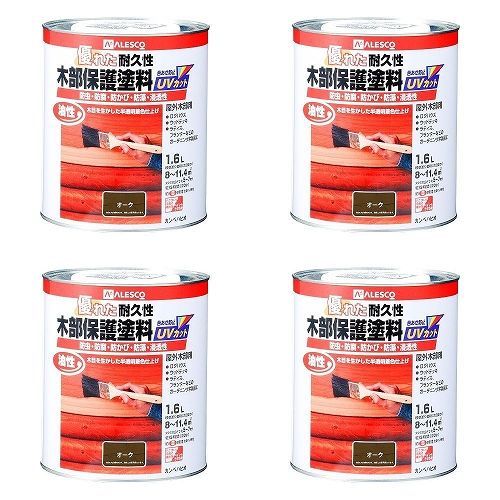 カンペハピオ - 油性木部保護塗料 - オーク - 1.6L 4缶セット【BT-71