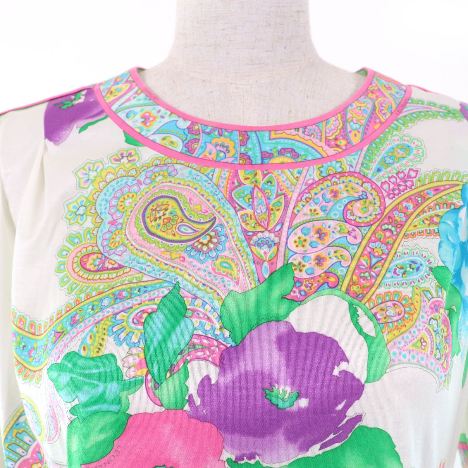 極美品☆LEONARD FASHION レオナール ファッション コットン100