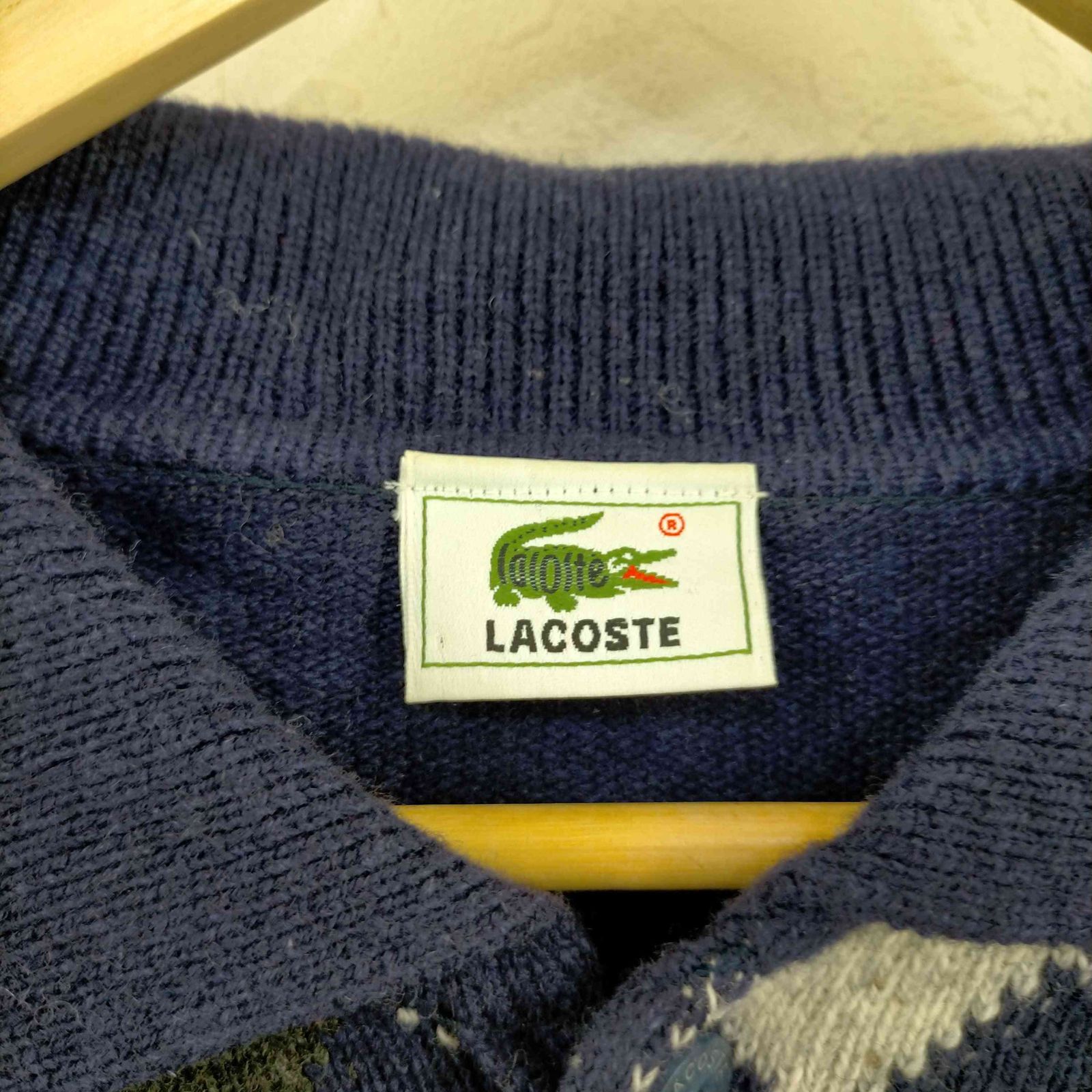 ラコステ LACOSTE 文字ワニタグ 大沢商会 アーガイル柄 ウールニット