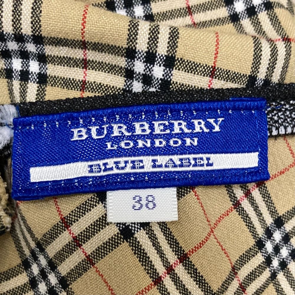 BURBERRY ノースリーブ チェック柄 ワンピース グレー系 38サイズ