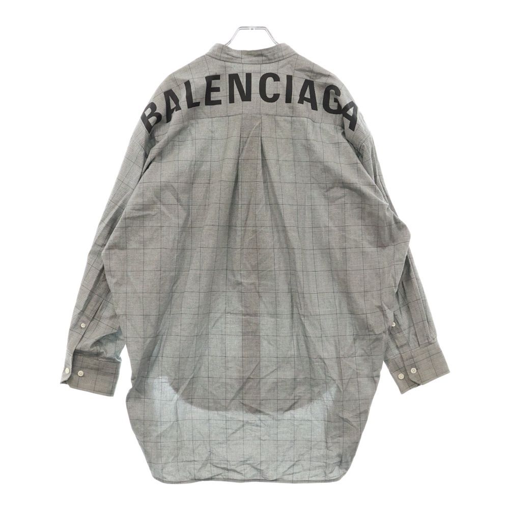 BALENCIAGA バレンシアガ 19SS バックロゴニュースイング長袖シャツ グレー 520497 TGM19