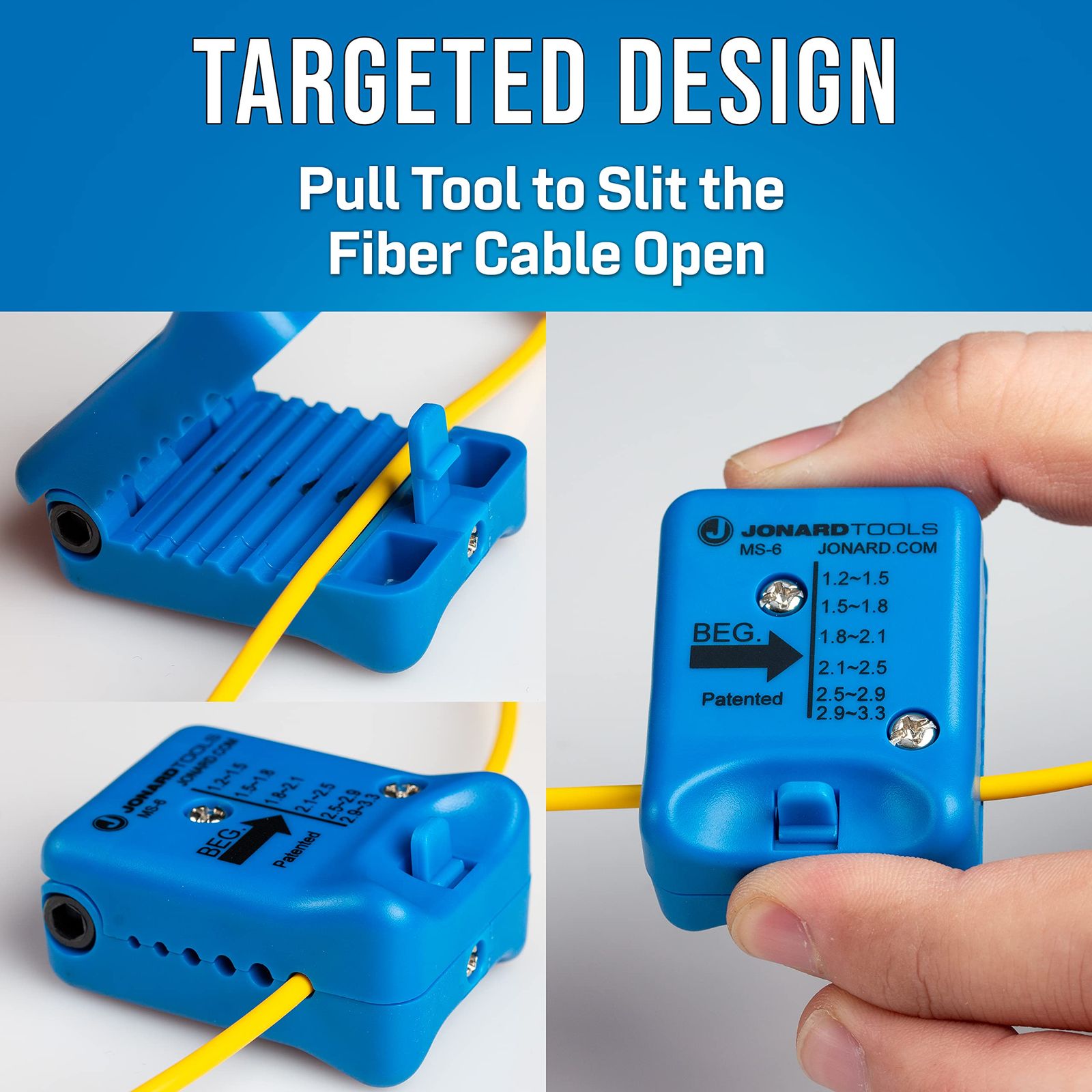 1.2 mm-3.3 MS-6ミッドスパン光ファイバーケーブルスリッター Tools mm Jonard