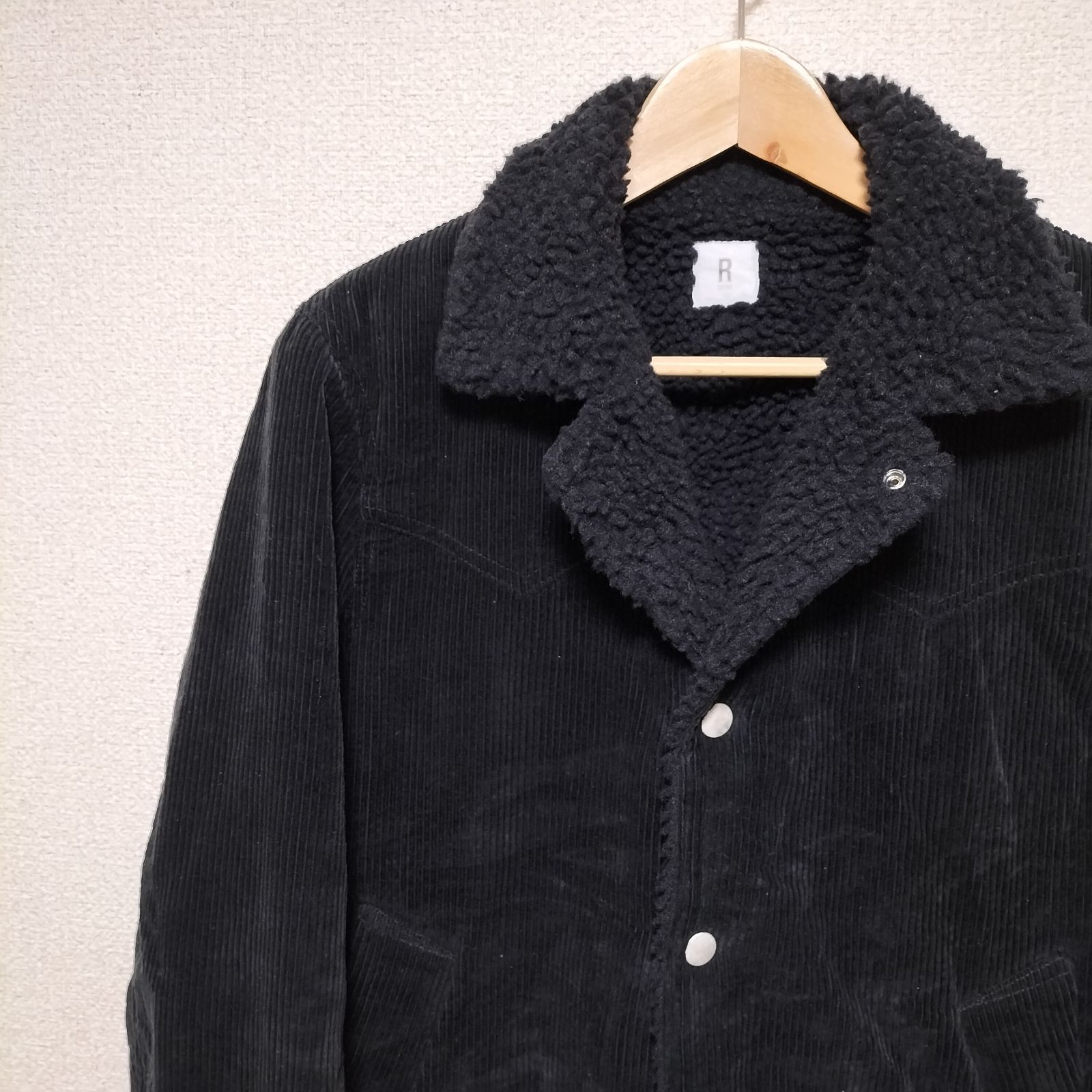 美品　rottweiler コーデュロイ　ボアジャケット ブラウン M 日本製 極美品 ロットワイラー コーデュロイジャケット ロゴ刺繍 ブラック