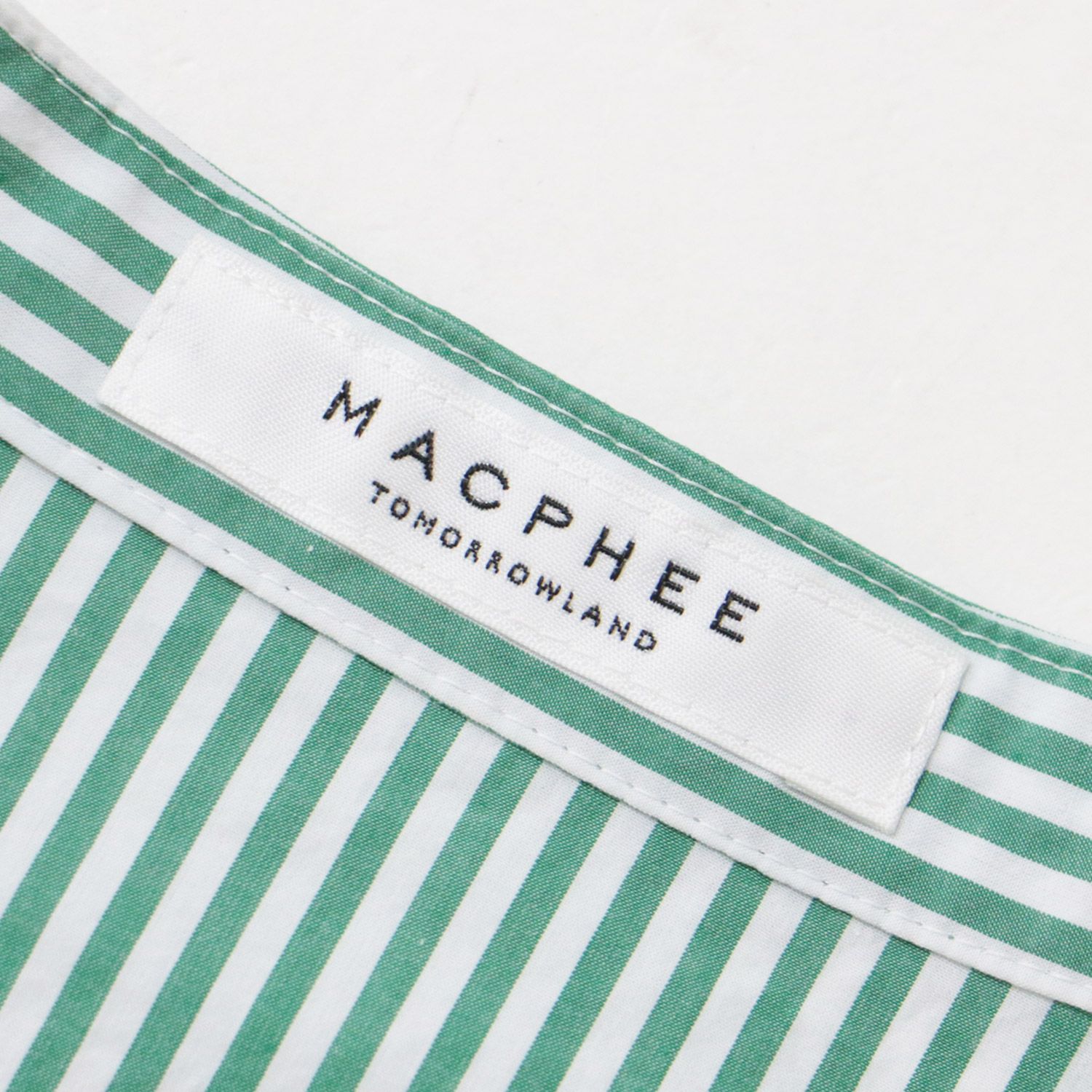 22AW 美品　マカフィー　洗える　ブラウス　ストライプ柄　36 マカフィー MACPHEE トゥモローランド ストライプキーネック