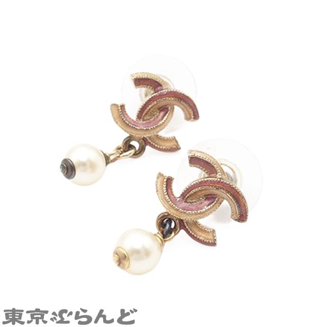 シャネル CHANEL ピアス ゴールドxピング メタル コスチュームパール