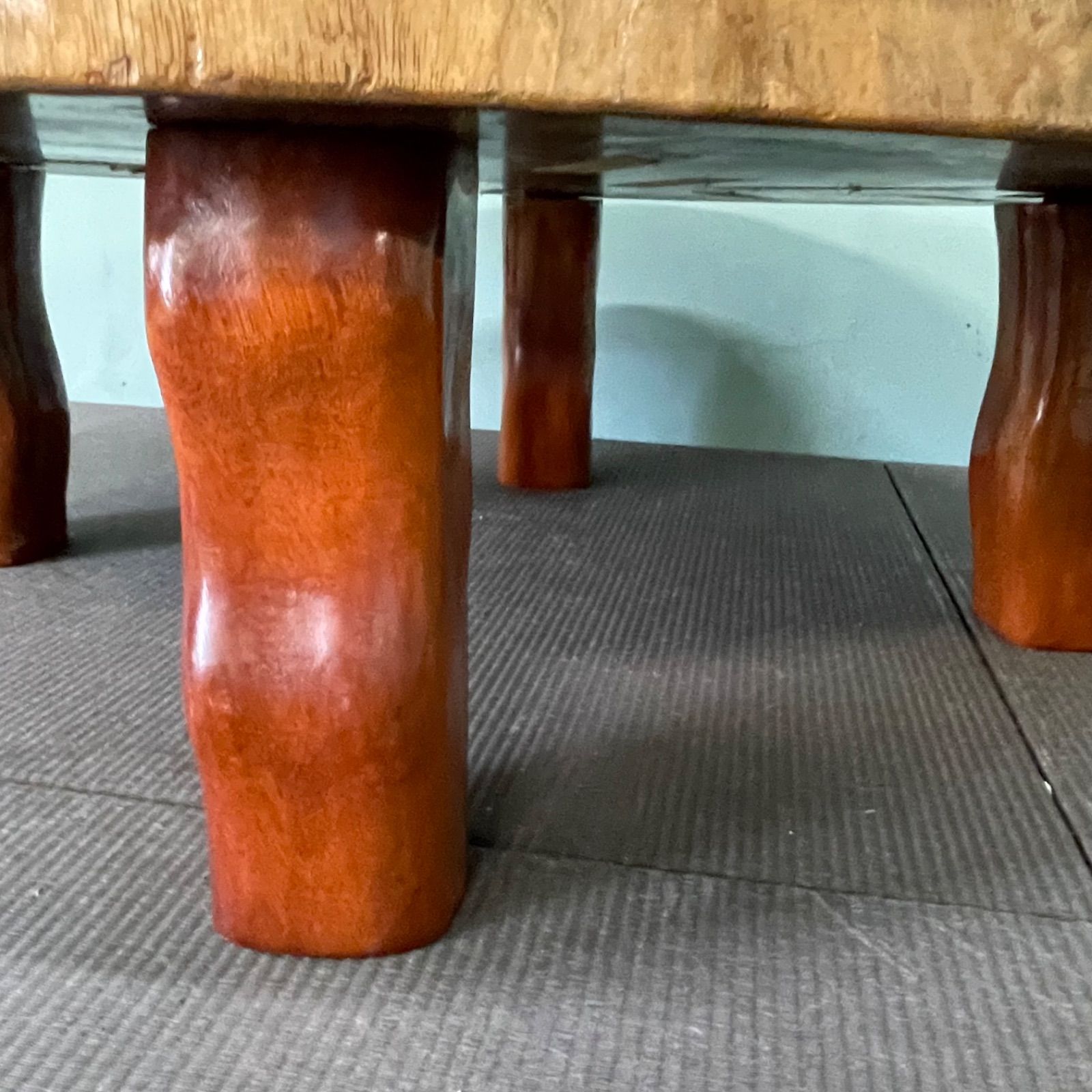昭和レトロ 銘木 花梨 一枚板 大型座卓 センターテーブル サイドテーブル ♭ 昭和レトロ 一枚板 大型 座卓 円卓 センターテーブル サイド