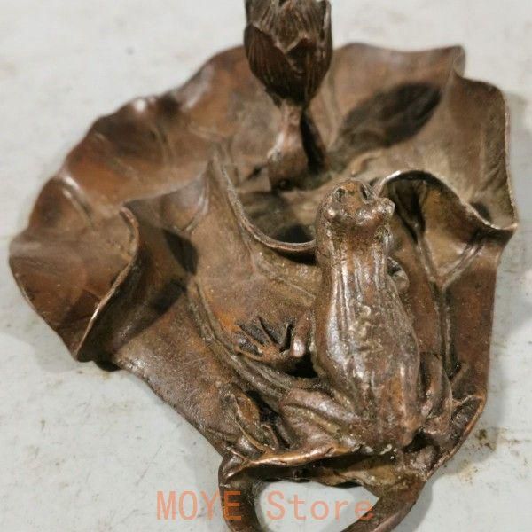 銅器 鎏金蓮華蓮葉筆洗 書道具 文房具 装飾品 工芸品 置物 銅器 蓮葉蛙香挿 筆洗 墨盤 書道具 文房具 装飾品 工芸品 置物
