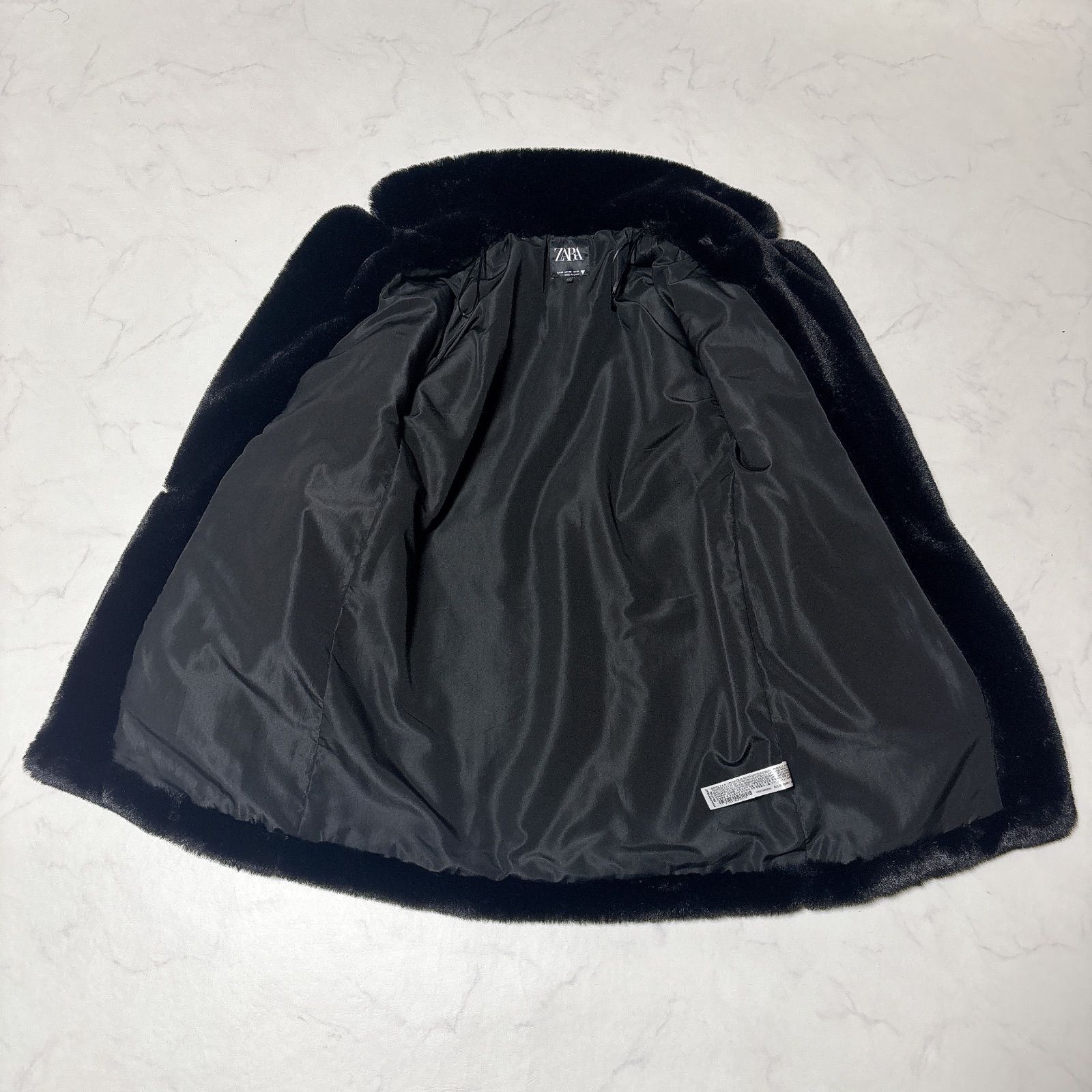 未使用級ZARA フェイクファーコート ジャケットビッグカラー XS